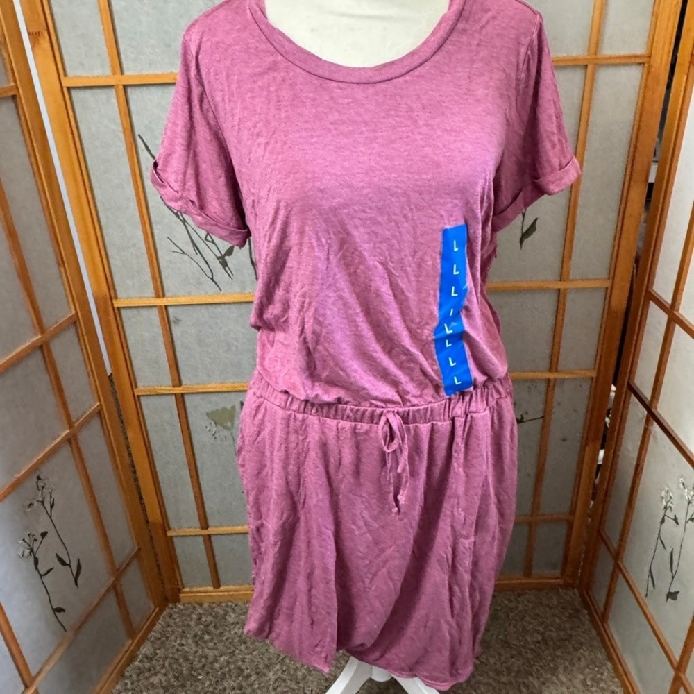 32 Degrees Cool Womens Short Sleeve Dress Heather Scarlet Oak Large NWT 1349179